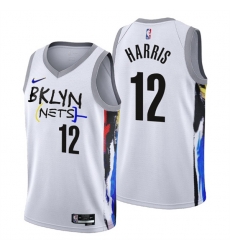 Men's Brooklyn Nets #12 Joe Harris 2022-23 White City Edition Stitched Basketball Jersey Men's Brooklyn Nets #12 Joe Harris 2022-23 White City Edition Stitched Basketball Jersey