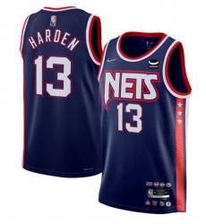 Men's Brooklyn Nets #13 James Harden 2021 22 Navy Swingman City Edition 75th Anniversary Stitched Basketball Jersey Men's Brooklyn Nets #13 James Harden 2021 22 Navy Swingman City Edition 75th Anniversary Stitched Basketball Jersey