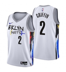 Men's Brooklyn Nets #2 Blake Griffin 2022-23 White City Edition Stitched Basketball Jersey Men's Brooklyn Nets #2 Blake Griffin 2022-23 White City Edition Stitched Basketball Jersey