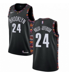 Mens Nike Brooklyn Nets 24 Rondae Hollis Jefferson Swingman Black NBA Jersey 2018 19 City Edition Mens Nike Brooklyn Nets 24 Rondae Hollis Jefferson Swingman Black NBA Jersey 2018 19 City Edition
