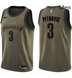 Mens Nike Brooklyn Nets 3 Drazen Petrovic Swingman Green Salute to Service NBA Jersey Mens Nike Brooklyn Nets 3 Drazen Petrovic Swingman Green Salute to Service NBA Jersey