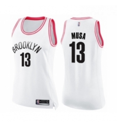 Womens Brooklyn Nets 13 Dzanan Musa Swingman White Pink Fashion Basketball Jersey Womens Brooklyn Nets 13 Dzanan Musa Swingman White Pink Fashion Basketball Jersey