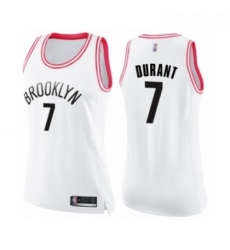 Womens Brooklyn Nets 7 Kevin Durant Swingman White Pink Fashion Basketball Jersey Womens Brooklyn Nets 7 Kevin Durant Swingman White Pink Fashion Basketball Jersey