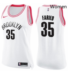 Womens Nike Brooklyn Nets 35 Kenneth Faried Swingman White Pink Fashion NBA Jersey Womens Nike Brooklyn Nets 35 Kenneth Faried Swingman White Pink Fashion NBA Jersey