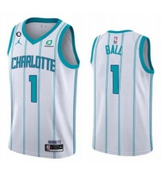 Men Charlotte Hornets 1 LaMelo Ball White No 6 Patch Stitched Basketball Jersey Men Charlotte Hornets 1 LaMelo Ball White No 6 Patch Stitched Basketball Jersey