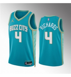 Men Charlotte Hornets 4 Nick Richards Teal 2023 24 City Edition Stitched Basketball Jersey Men Charlotte Hornets 4 Nick Richards Teal 2023 24 City Edition Stitched Basketball Jersey