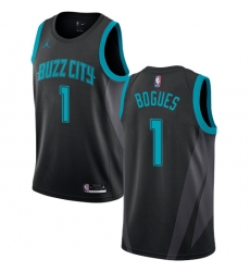 NBA Charlotte Hornets #1 Muggsy Bogues Swingman Black Nike Jordan Jersey NBA Charlotte Hornets #1 Muggsy Bogues Swingman Black Nike Jordan Jersey