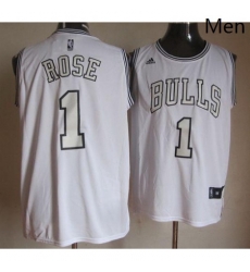 Bulls 1 Derrick Rose White On White Stitched NBA Jersey Bulls 1 Derrick Rose White On White Stitched NBA Jersey