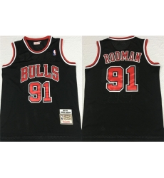 Bulls 91 Dennis Rodman Black 1997 98 Hardwood Classics Mesh Jersey Bulls 91 Dennis Rodman Black 1997 98 Hardwood Classics Mesh Jersey