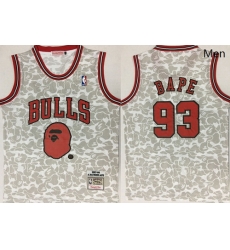 Bulls 93 Bape Gray 1997 98 Hardwood Classics Jersey Bulls 93 Bape Gray 1997 98 Hardwood Classics Jersey