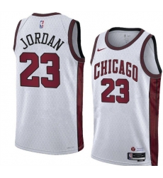 Men Chicago Bulls 23 Michael Jordan White 2022 23 City Edition Stitched Basketball Jersey Men Chicago Bulls 23 Michael Jordan White 2022 23 City Edition Stitched Basketball Jersey