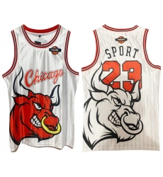Men Chicago Bulls 23 Michael Jordan White Print Basketball Jerse Men Chicago Bulls 23 Michael Jordan White Print Basketball Jerse