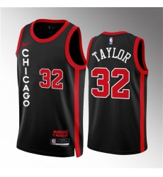 Men Chicago Bulls 32 Justin Lewis Black 2023 24 City Edition Stitched Basketball Jersey Men Chicago Bulls 32 Justin Lewis Black 2023 24 City Edition Stitched Basketball Jersey