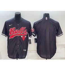Men Chicago Bulls Blank Black Cool Base Stitched Baseball Jersey Men Chicago Bulls Blank Black Cool Base Stitched Baseball Jersey