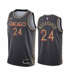 Men Nike Chicago Bulls 24 Lauri Markkanen Black NBA Swingman 2020 21 City Edition Jersey Men Nike Chicago Bulls 24 Lauri Markkanen Black NBA Swingman 2020 21 City Edition Jersey