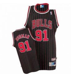Mens Adidas Chicago Bulls 91 Dennis Rodman Swingman BlackRed Strip Throwback NBA Jersey Mens Adidas Chicago Bulls 91 Dennis Rodman Swingman BlackRed Strip Throwback NBA Jersey