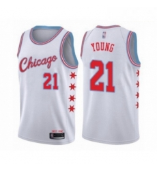 Mens Chicago Bulls 21 Thaddeus Young Authentic White Basketball Jersey City Edition Mens Chicago Bulls 21 Thaddeus Young Authentic White Basketball Jersey City Edition