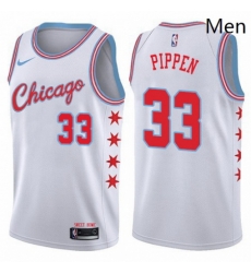 Mens Nike Chicago Bulls 33 Scottie Pippen Authentic White NBA Jersey City Edition Mens Nike Chicago Bulls 33 Scottie Pippen Authentic White NBA Jersey City Edition