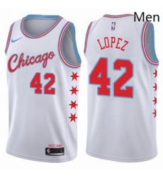 Mens Nike Chicago Bulls 42 Robin Lopez Swingman White NBA Jersey City Edition Mens Nike Chicago Bulls 42 Robin Lopez Swingman White NBA Jersey City Edition