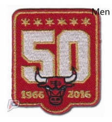 Stitched Chicago Bulls 50th Anniversary Season Logo Red Jersey Patch Stitched Chicago Bulls 50th Anniversary Season Logo Red Jersey Patch