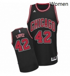 Womens Adidas Chicago Bulls 42 Robin Lopez Swingman Black Alternate NBA Jersey Womens Adidas Chicago Bulls 42 Robin Lopez Swingman Black Alternate NBA Jersey