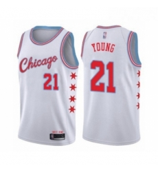 Womens Chicago Bulls 21 Thaddeus Young Swingman White Basketball Jersey City Edition Womens Chicago Bulls 21 Thaddeus Young Swingman White Basketball Jersey City Edition