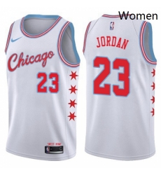Womens Nike Chicago Bulls 23 Michael Jordan Swingman White NBA Jersey City Edition Womens Nike Chicago Bulls 23 Michael Jordan Swingman White NBA Jersey City Edition