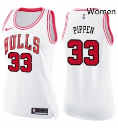 Womens Nike Chicago Bulls 33 Scottie Pippen Swingman WhitePink Fashion NBA Jersey Womens Nike Chicago Bulls 33 Scottie Pippen Swingman WhitePink Fashion NBA Jersey