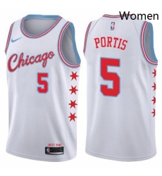 Womens Nike Chicago Bulls 5 Bobby Portis Swingman White NBA Jersey City Edition Womens Nike Chicago Bulls 5 Bobby Portis Swingman White NBA Jersey City Edition