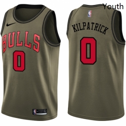 Youth Nike Chicago Bulls 0 Sean Kilpatrick Swingman Green Salute to Service NBA Jersey 