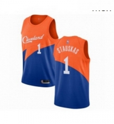 Mens Cleveland Cavaliers 1 Nik Stauskas Authentic Blue Basketball Jersey City Edition Mens Cleveland Cavaliers 1 Nik Stauskas Authentic Blue Basketball Jersey City Edition