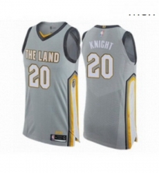 Mens Cleveland Cavaliers 20 Brandon Knight Authentic Gray Basketball Jersey City Edition Mens Cleveland Cavaliers 20 Brandon Knight Authentic Gray Basketball Jersey City Edition