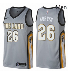 Mens Nike Cleveland Cavaliers 26 Kyle Korver Swingman Gray NBA Jersey City Edition Mens Nike Cleveland Cavaliers 26 Kyle Korver Swingman Gray NBA Jersey City Edition