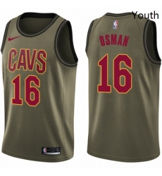 Youth Nike Cleveland Cavaliers 16 Cedi Osman Swingman Green Salute to Service NBA Jersey Youth Nike Cleveland Cavaliers 16 Cedi Osman Swingman Green Salute to Service NBA Jersey
