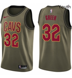 Youth Nike Cleveland Cavaliers 32 Jeff Green Swingman Green Salute to Service NBA Jersey Youth Nike Cleveland Cavaliers 32 Jeff Green Swingman Green Salute to Service NBA Jersey