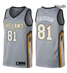 Youth Nike Cleveland Cavaliers 81 Jose Calderon Swingman Gray NBA Jersey City Edition Youth Nike Cleveland Cavaliers 81 Jose Calderon Swingman Gray NBA Jersey City Edition