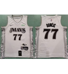 Men Dallas Mavericks 77 Luka Doncic White 2024 City Edition Stitched Basketball Jersey