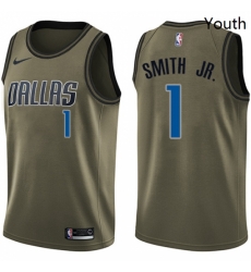 Youth Nike Dallas Mavericks 1 Dennis Smith Jr Swingman Green Salute to Service NBA Jersey Youth Nike Dallas Mavericks 1 Dennis Smith Jr Swingman Green Salute to Service NBA Jersey