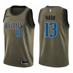Youth Nike Dallas Mavericks 13 Steve Nash Swingman Green Salute to Service NBA Jersey