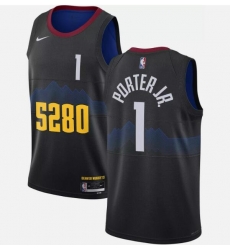 Men Denver Nuggets 1 Michael Porter Jr 2024 5280 Model Stitched Basketball Jersey Men Denver Nuggets 1 Michael Porter Jr 2024 5280 Model Stitched Basketball Jersey