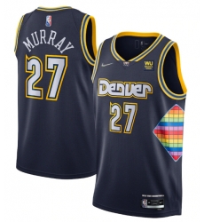 Men Denver Nuggets 27 Jamal Murray Navy 2021 22 City Edition 75th Anniversary Stitched Jersey Men Denver Nuggets 27 Jamal Murray Navy 2021 22 City Edition 75th Anniversary Stitched Jersey