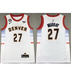 Men Denver Nuggets 27 Jamal Murray Silver 2022 23 City Edition With NO 6 Patch Stitched Jersey Men Denver Nuggets 27 Jamal Murray Silver 2022 23 City Edition With NO 6 Patch Stitched Jersey