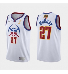 Men Denver Nuggets 27 Jamal Murray White 2023 Finals Champions Earned Edition Stitched Basketball Jersey Men Denver Nuggets 27 Jamal Murray White 2023 Finals Champions Earned Edition Stitched Basketball Jersey
