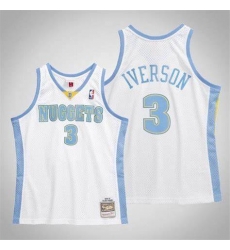 Men Denver Nuggets 3 Allen Iverson Hard Classic Mitchell Ness Jersey Men Denver Nuggets 3 Allen Iverson Hard Classic Mitchell Ness Jersey