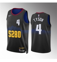 Men Denver Nuggets 4 Hunter Tyson Black 2023 City Edition Stitched Basketball Jersey Men Denver Nuggets 4 Hunter Tyson Black 2023 City Edition Stitched Basketball Jersey