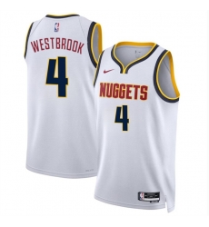 Men Denver Nuggets 4 Russell Westbrook White 2024 Association Edition Stitched Basketball Jersey Men Denver Nuggets 4 Russell Westbrook White 2024 Association Edition Stitched Basketball Jersey
