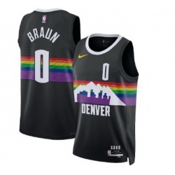 Men Denver Nuggets Christian Braun #0 2025 26 Black City Edition Swingman Jersey