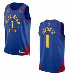 Men Denver Nuggets Jordan Brand Michael Porter Jr. #1 2022 23 Statement Edition Swingman Jersey Blue Men Denver Nuggets Jordan Brand Michael Porter Jr. #1 2022 23 Statement Edition Swingman Jersey Blue