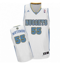 Mens Adidas Denver Nuggets 55 Dikembe Mutombo Swingman White Home NBA Jersey Mens Adidas Denver Nuggets 55 Dikembe Mutombo Swingman White Home NBA Jersey