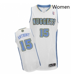 Womens Adidas Denver Nuggets 15 Carmelo Anthony Authentic White Home NBA Jersey Womens Adidas Denver Nuggets 15 Carmelo Anthony Authentic White Home NBA Jersey
